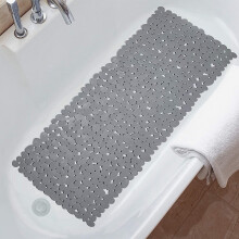 Tapis de baignoire, tapis de bain masseur pour les pieds, tapis de douche avec trous d'évacuation, tapis à ventouses pour baignoire (14,17 po L x