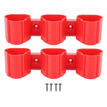 2-Pack Milwaukee M12 12V Battery Holders with 3 Slots Each, Wall-Mount Storage Rack, ABS Durable, Includes Screws