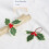 Ronds de serviette de Noël en forme de houx – Argent rustique, blanc et 4