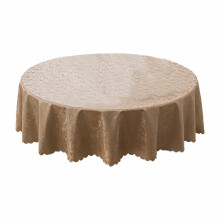 Nappe Bizhua Decoruhome en vinyle résistant, ronde, facile à nettoyer, motif floral marron, 1 nappe à motifs roses