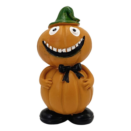 Halloween mini pompoenfiguurtjes van hars, 6 stuks 1