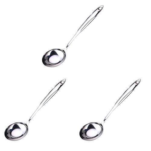 3Pièces Ustensiles Cuisson Creuse Lavage Facile Argent 2