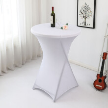 Nappe ronde Xoxingysm 110 x 60 cm en spandex bleu cocktail, extensible et ajustée, idéale pour mariages, banquets, fêtes et anniversaires.