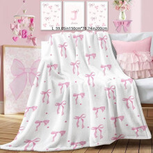 Bow Pattern Blanket, Soft Warm Throw Blanket, Air-conditioned Room Blanket, Warm Nap Blanket for Home Office Travel #TOP PICKS