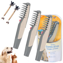 2025 New e-Comb for Dogs & Cats, 2-in-1 Electric Grooming Tool with Razor Trimmer & Dematting Rake (1pc), compatible with all breeds