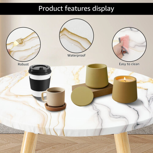 Round Tablecloth with Exquisite Patterns, Elastic Edge, Protective & Decorative, Reusable – Compatible with Round Tables 2