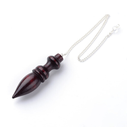 Wood Dowsing Pendulum with Iron Cross Chain 26 cm 2 mm Hole