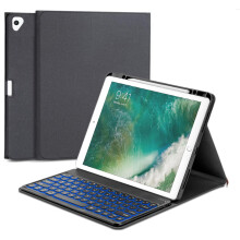 Keyboard Case Compatible with iPad Pro 12.9-inch 2015/2017 (1st & 2nd Gen), 7-color backlight, wireless detachable, droplet shape, includes Apple