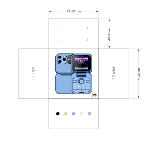 Mini Flip Phone 2G Unlocked Dual SIM Lightweight Portable 2
