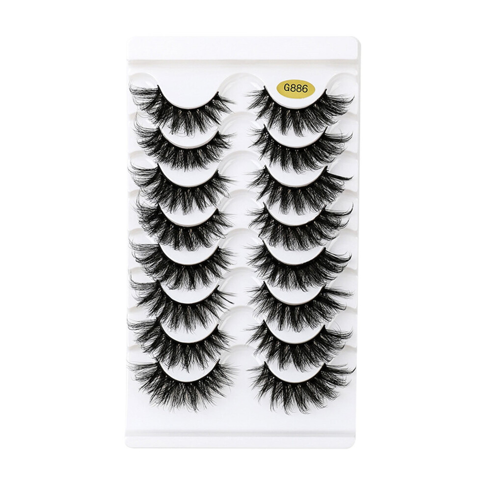 8 Pairs DD Curl False Eyelashes â Natural Volume, Curly Thick 8D Lashes, Dramatic Cat-Eye Wispy Style (G)