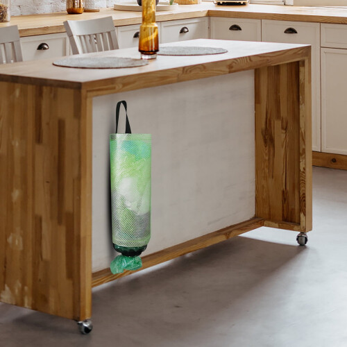 PRYESS Wall-Mounted Hanging Trash Bag Organizer Polyester 2