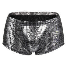 Men Briefs Skin-friendly Polyester Low Waist Male Underpants for Men,Silver