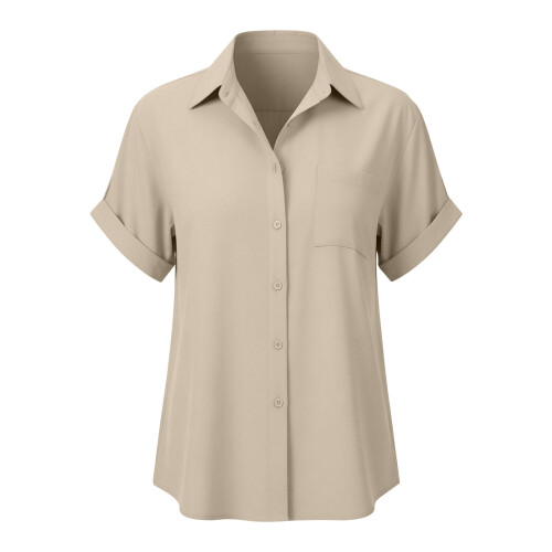 Γυναικεία Μπλούζα με V-Neck και Κουμπί μπροστά, Ελαφριά και Απαλή, Καθημερινή, 2