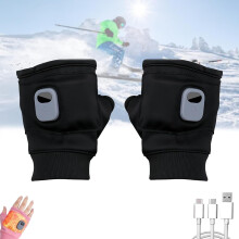 Portable Electric Heated Gloves,Smart Heated Fingerless Gloves Rechargeable with Digital Display for Work Cycling Skiing Outdoor Snow