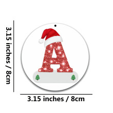 26 décorations de Noël personnalisées en acrylique avec initiales, à suspendre au sapin, pendentifs cadeaux de Noël – Compatibles avec tous