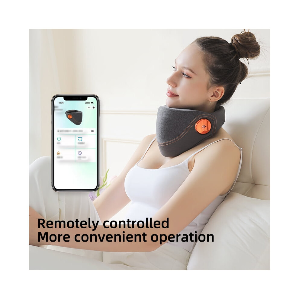 Remote Inflatable Cervical Neck Traction Device with 3 Power Levels, Heating & Posture Correction â Compatible with All Adults