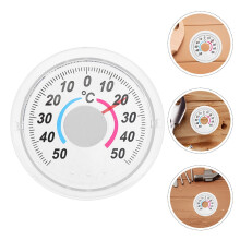 1 set raamthermometers voor buitentemperatuur, rond van vorm, gemaakt van kunststof, geschikt voor deuren en muren.