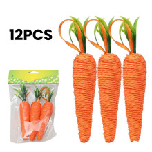 Decoração de Páscoa, 12 enfeites de cenoura para lareira, guirlanda de cenouras artificiais de 14 cm para pendurar, ideal para casa, cozinha e