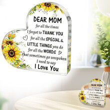 Décoration et cadeau en forme de cœur en acrylique pour grand-mère – Noël, Fête des Mères, Anniversaire et Saint-Valentin