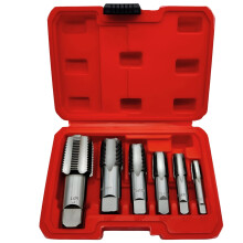 6-Piece NPT Pipe Thread Repair Kit with Extractor Tools, 6 Sizes, Steel, Compact Case