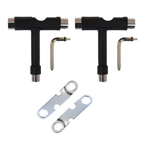4 Pcs Skateboard Tools Multi-Function Portable T-Tool Kit for Skateboard Maintenance and Repair