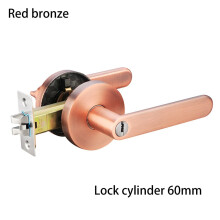Door Handle Lock Indoor Bedroom Bathroom Three-Pole Ball Lock Home Lock Red Bronze