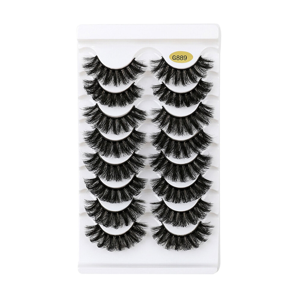 8 Pairs DD Curl False Eyelashes â Natural Volume, Curly Thick 8D Lashes, Dramatic Cat-Eye Wispy Style (J)
