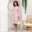 Kirschblüten-Midikleid für Damen, kleines Patchwork-Kleid, lang 5