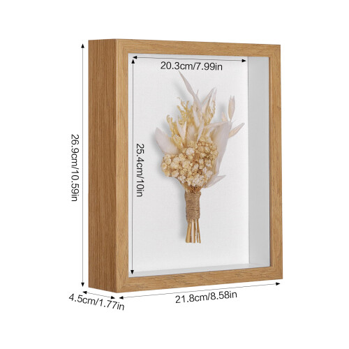 (10 inches (20.3*25.4cm)) Floating Dried Flower Frame - Multi-Size Display 1