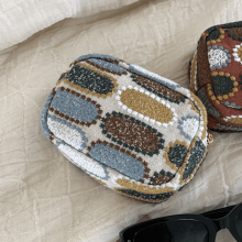 Cute Embroidery Storage Bag Cotton Linen Earphone Bag Card Holder Zipper Pouch Ethnic Style Coin Purse Women Wallet