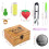 Kit de costura de madeira com caixa de madeira, linha, tesoura e agulhas. 5