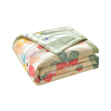 Summer Quilt – Soft Washable Cotton Blanket, Plaid Print, 150x200cm, Light AC Quilt for Sofa or Bed