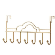 Gold Over-the-Door Hanger Hook, Towel Rack & Coat Organizer, Compatible with Standard Doors, 1 Pack