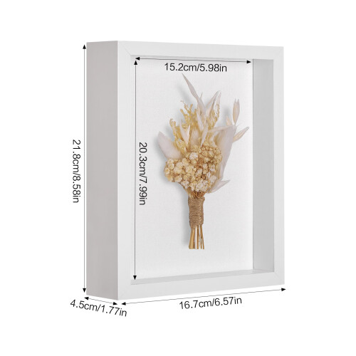 (8 inches (15.2*20.3cm)) Floating Dried Flower Frame - Multi-Size Display 2