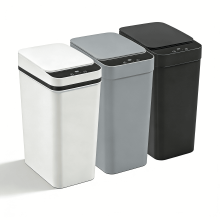 Poubelle intelligente ultra-mince de 15 cm | Activation par mouvement du bras, du pied ou du genou | Joint anti-odeurs | Compatible avec les piles AA