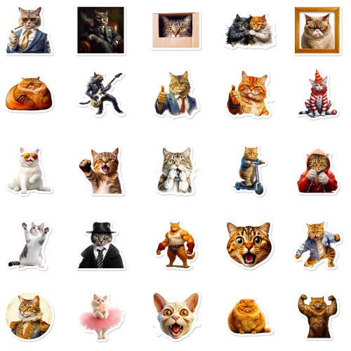 Funny Cat Stickers Pack 50 Pieces 2