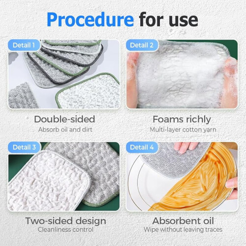 Multipurpose Wire Dishwashing Rags Double-Layer Thickened 2