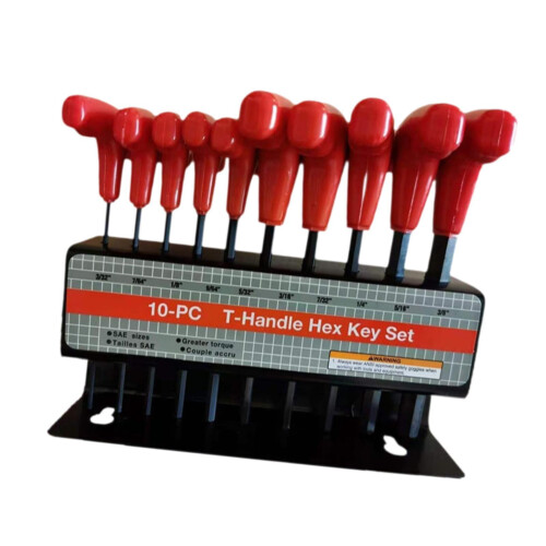 10Pcs Generic T Handle Allen Wrench Set Hexagon Spanner Set Inch 2