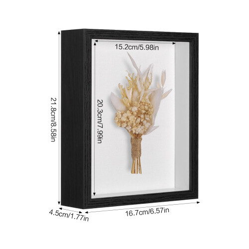 (8 inches (15.2*20.3cm)) Floating Dried Flower Frame - Multi-Size Display 1