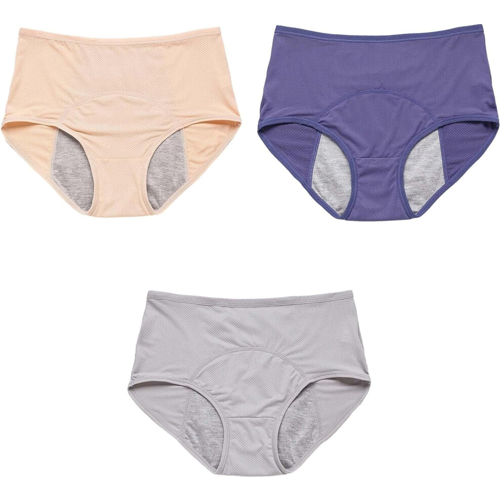 Leakproof Underwear for Women Over 60 Washable Incontinence Underwear Plus Size Reusable Leak Proof Briefs Panties