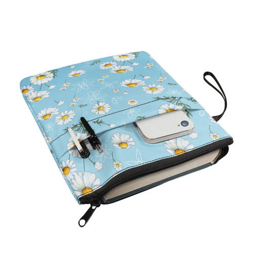 Book Protector with Waterproof Polyester Fabric, 11.42x8.66", for Classroom Library & Book Organizer Pocket 2