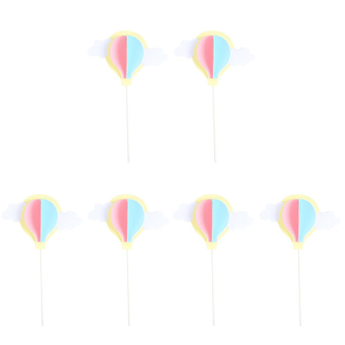 6Pièces Carte 3D Ballon Nuage Pour Décor Gâteau 2