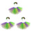 3Ensembles Costume Mardi Gras Tutu Jupe Colorée Accessoires 4