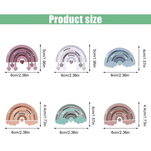 Motivational Stickers Rainbow Textured Waterproof 6-Pcs 1