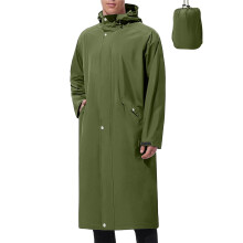 Men's Army Green Waterproof Rain Jacket XL Nylon Spandex