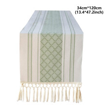 Rectangular woven table flag, thickened linen texture, tablecloth and dining table cushion, 13x47 inches.