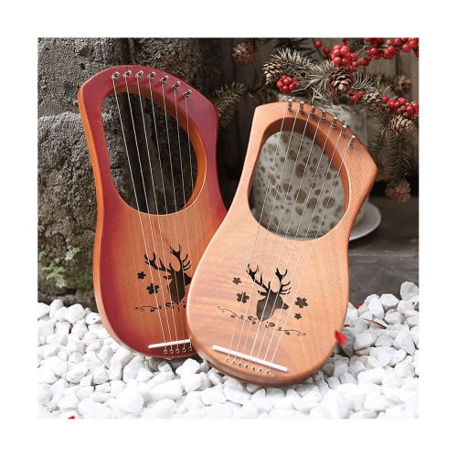 7 String Lyre Harp Wood String Instrument with Carry Bag Style B 2