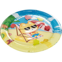 Pet Cooling Splash Pad with Inflatable Rim & Built-in Water Sensor – 25" Cat Water Bed for Indoor Cats (Free Air Pump)