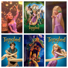 Unframed Tangled Watercolor Posters Set of 6 (8"x10") – Kids Bedroom, Nursery & Game Room Decor – Compatible with Disney-themed spaces