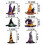 Halloween Ornaments Witch Hat Pendants 24 Pcs 6